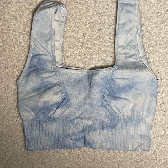 Free people fp movement good karma square neck bra in blue tie dye - Picture 4 of 6